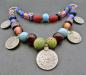Preview: Wikinger Fibelkette mit alten orientalischen Münzen und bunten Glasperlen